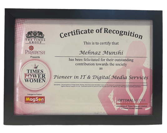 Times Power Women of the Year Award 2023 For Pioneer in IT and Digital Media Services by Times Group